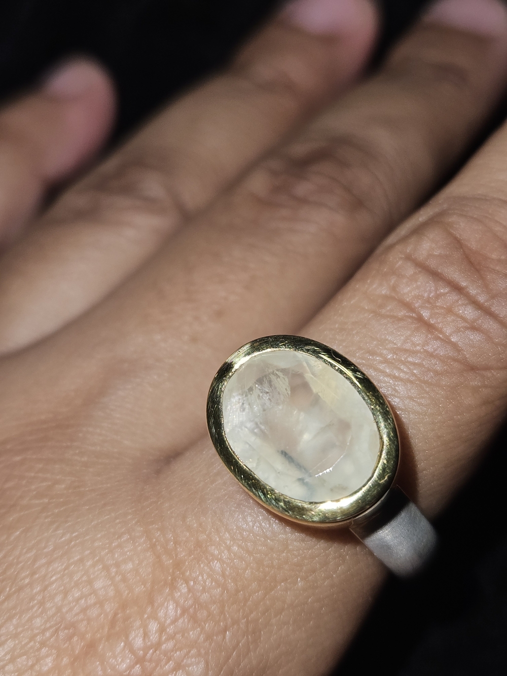 925S 2 Toned Peridot Ring - Women Jewelry